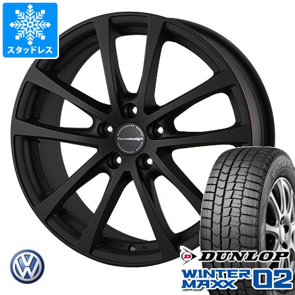 激安価格の VW ゴルフ6用 スタッドレス ダンロップ ウインターマックス02 WM02 225/40R18 88Q ユーロデザイン フォックス RF ブラック タイヤホイー, サヨウチョウ f32cfc96