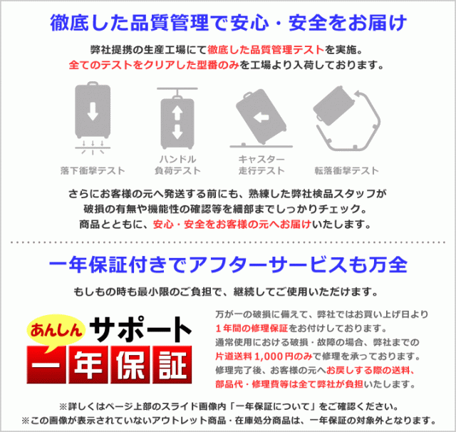 品質管理・一年保証