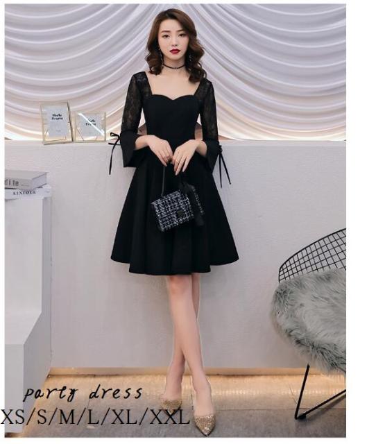 袖あり キャバドレス パーティードレス イブニングドレス ステージ衣装 結婚式 演奏会 発表会 卒業式 花嫁ドレス 披露宴 Aライン 黒の通販はau Pay マーケット エルアールショップ 商品ロットナンバー