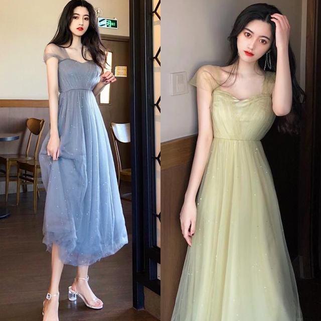 ドレス ワンピース ロング丈 ミモレ丈 レース シースルー 二次会 結婚式 グレー 緑 2661の通販はau Pay マーケット Ever Sweet Girl 商品ロットナンバー