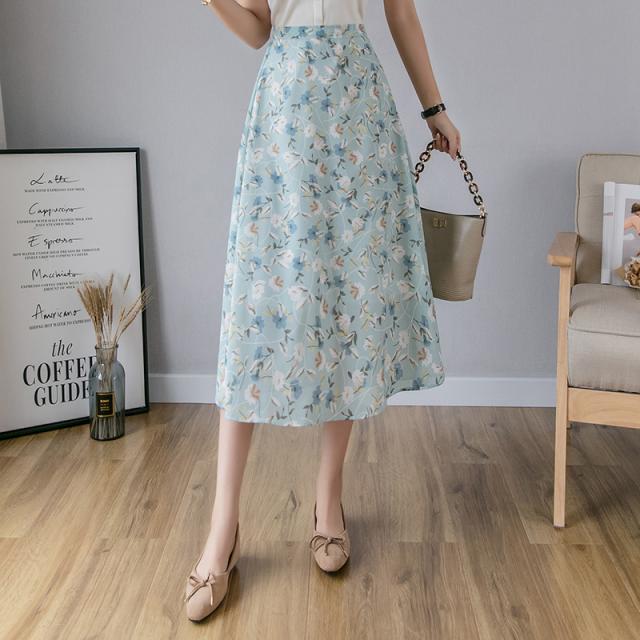 スカート フレアスカート ロング丈 ミモレ丈 花柄 シフォン 青 白 夏 レディース お出かけ デート 2795の通販はau Pay マーケット Ever Sweet Girl 商品ロットナンバー
