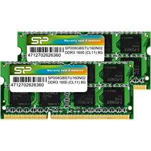 シリコンパワー ノートPC用メモリ DDR3 1600 PC3-12800 8GB×2枚 (16GB) 204Pin Mac 対応 SP016GBSTU160N22