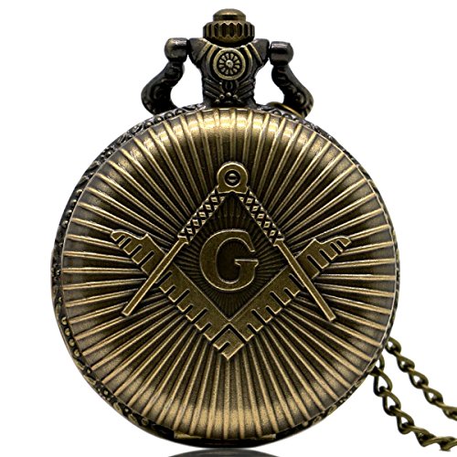 上質風合い フリーメイソン クォーツ 懐中時計 チェーン付き モール L ブロンズ 品 日本製 Farmerscentre Com Ng