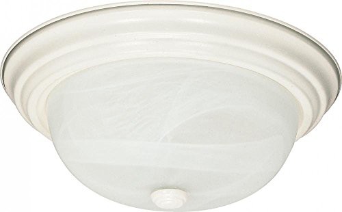 Nuvo 60/221 11-Inch Textured White Flush Dome with Alabaster Glass [並(未使用品)