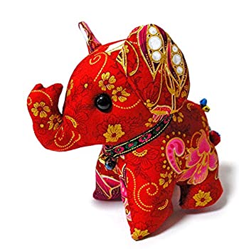 在庫処分大特価 輸入品 未使用 エスニック柄 ゾウのぬいぐるみ Lサイズ Red ゾ 大人気 Lovemesomegadgets Com