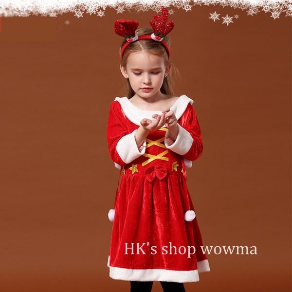 クリスマスワンピース 子供服 長袖 秋冬 女の子 ワンピース 可愛い 袖あり レッド クリスマスプレゼント ギフト贈り物の通販はau Wowma ワウマ Hk S Shop 商品ロットナンバー
