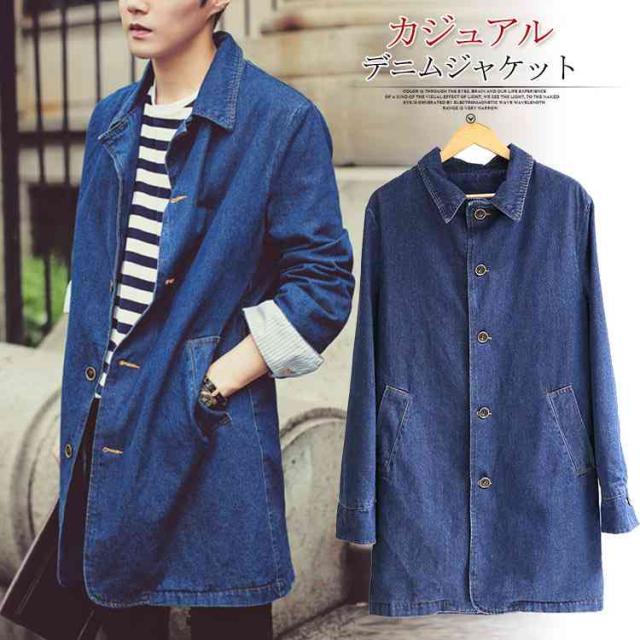 トレンチコート メンズ デニムジャケット コートアウター 秋冬 ブルゾン カジュアル ジャケット デニム トレンチコート シンプの通販はau Wowma ワウマ ショップヨシダ 商品ロットナンバー