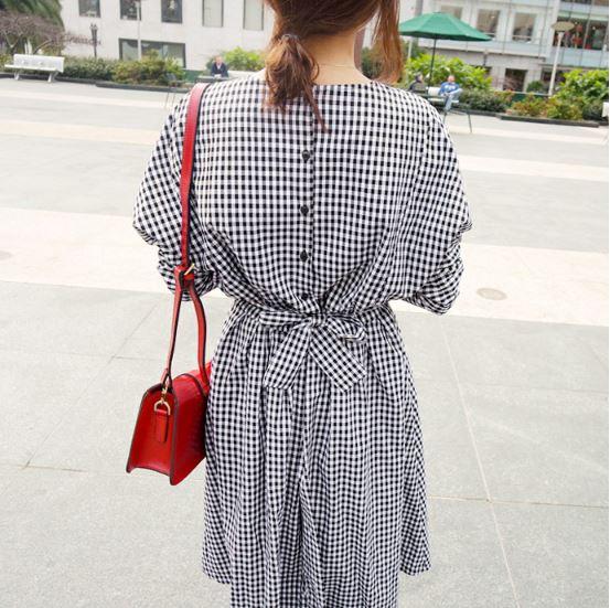 人気のファッショントレンド ぜいたくギンガム チェック ワンピース 通販