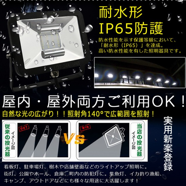 LED 投光器 20w 200W相当 LED 投光器 スタンド 投光器 led 屋外 ワークライト 看板灯 駐車場灯