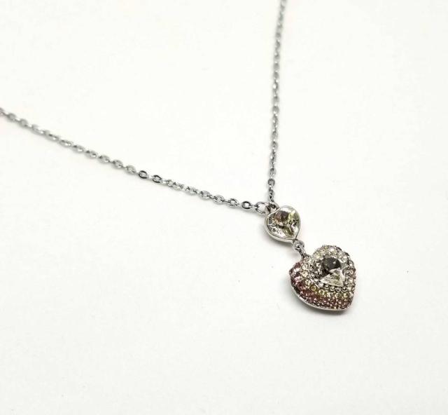 被り心地最高 スワロフスキー ネックレス ハート シルバー ピンク 大粒 ペンダント ラインストーン ｓｗａｒｏｖｓｋｉ スワロフスキー社 直営店限定 Ggjapan Jp