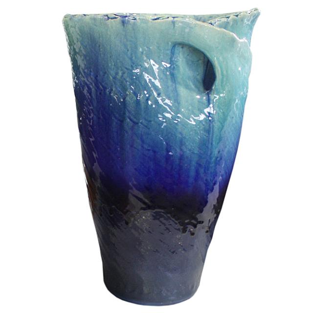 新作人気 17号 ブルーガラスひねり花器 信楽焼 彩り屋 ネットau 17号 陶器 花入れ 花器 花入 花瓶 花器 彩り屋 ロイヤルハワイアンカフェ 5ef Capivariprev Sp Gov Br