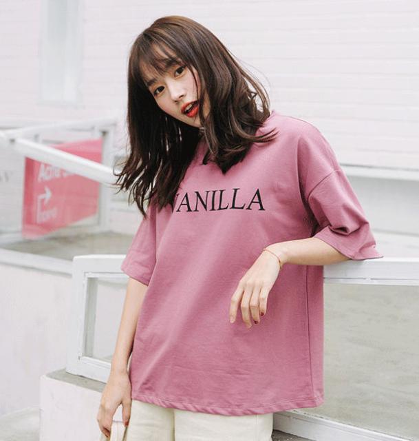 レディース Tシャツ カットソー トップス ロゴtシャツ 韓国 ファッション Vanliaロゴtシャツの通販はau Pay マーケット Mm Square 2 Au Wowma 店 商品ロットナンバー