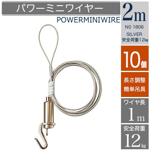 在庫処分セール 10個セット ピクチャーレール用パワーミニワイヤー自在ｍ0 長さ２ｍ No1806 限定製作 Gdpcambodia Org