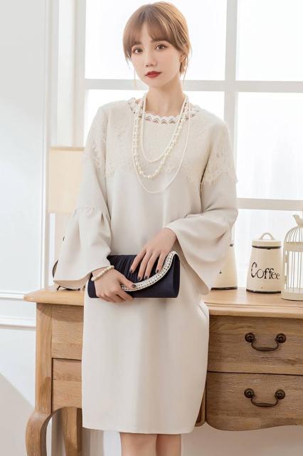 パーティードレス 結婚式 お呼ばれドレス 代 30代 40代 袖あり 結婚式ワンピース 黒 結婚式お呼ばれドレス大きいサイズ お呼ばれワンピの通販はau Wowma ワウマ Viento ヴィエント 商品ロットナンバー