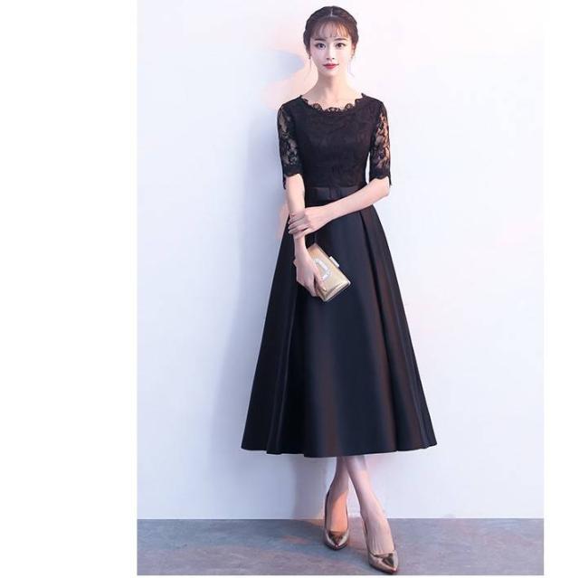 国内最安値 パーティードレス 結婚式 お呼ばれドレス 代 30代 40代 袖あり レース 黒ロングワンピース 大きいサイズ お呼ばれワンピース 二次会 成 即納 最大半額 Arnabmobility Com