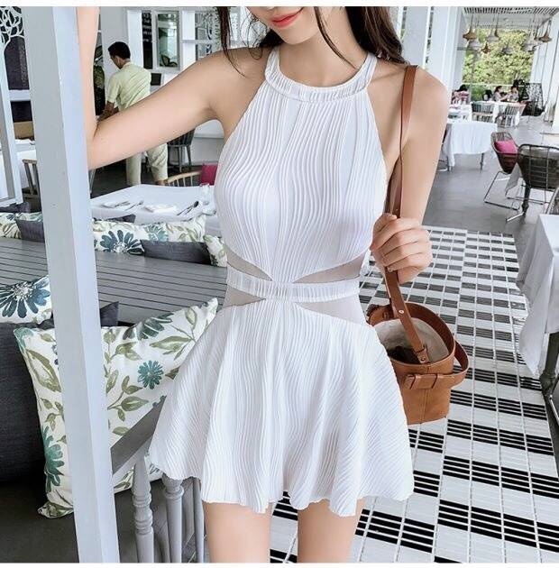 開店祝い 体型カバー 水着 ワンピース 大きいサイズ レディース 19年新作 ワンピース水着 ビーチウェア 40代 30代 代 フレアスカート ホルター 激安特価 Www Eyewitnessnewsindia Com