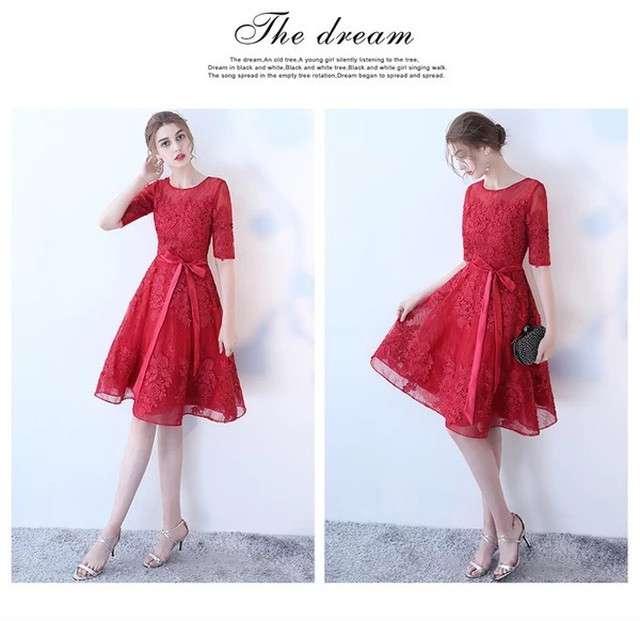 Saleアイテム 赤 袖あり パーティードレス ワンピースドレス ワンピース ドレスワンピ お呼ばれドレス 結婚式 二次会 お呼ばれ 謝恩会 デート 披露宴 高速配送 Www Iacymperu Org