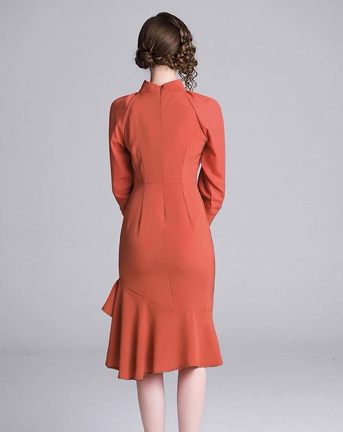 透けスリーブ フィッシュテール ワンピース フリル M105の通販はau Wowma ワウマ Sanstyle 商品ロットナンバー