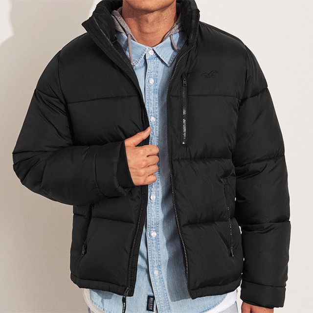 hollister mock neck puffer jacket