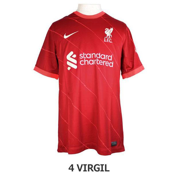最安 リバプール 21 22 ホーム 半袖レプリカユニフォーム 4 フィルジル ファン ダイク Nike ナイキ