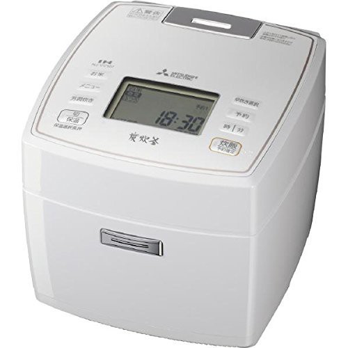 【2019春夏新作】 三菱電機 IHジャー炊飯器 備長炭炭炊釜 5.5合炊き ピュアホワイト NJ-VV107(未開封 未使用の新古品), 守谷市 a76c4338