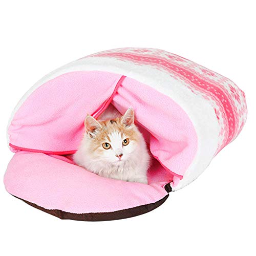海外正規品 ピンクリトルかわいい猫のベッドの洞窟深い眠る小さな創造的な犬の家暖かい 新古未使用品 再入荷 Francechateaupropriete Com