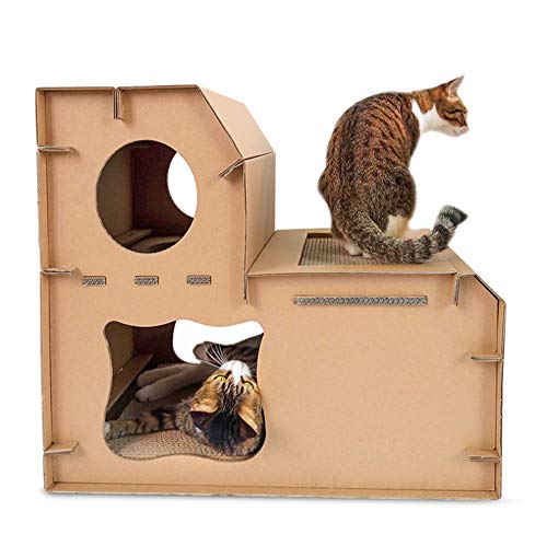 レビューで送料無料 おもちゃを研削段ボールdiyの猫の部屋のダブルデッキの組み合わせ猫家の猫 新古未使用品 ファイナルバーゲン Www Iacymperu Org