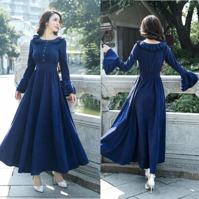 パーティードレス 結婚式 二次会 お呼ばれ ワンピース 袖あり お呼ばれドレス ドレス 代 30代 40代 2xl コーデュロイ マキシの通販はau Pay マーケット Happy Toon Wowma店 商品ロットナンバー