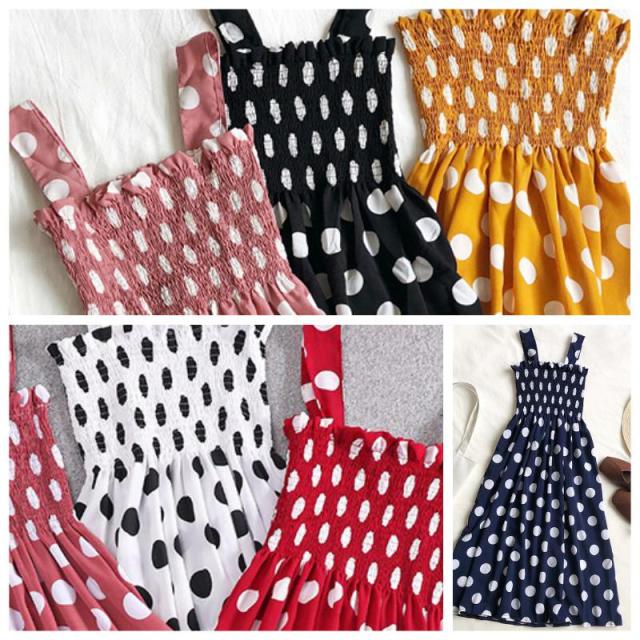 ワンピース レディース ドット柄ワンピース ノースリーブワンピース 膝丈 ワンピ シャーリング ジャンパースカート 水玉 楽チンの通販はau Wowma ワウマ Happy Toon Wowma店 商品ロットナンバー