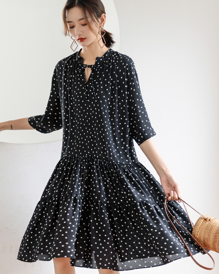 ワンピース レディース 半袖ワンピース シフォンワンピース 星柄ワンピース 大きいサイズ ゆったりウエスト ドット柄の通販はau Pay マーケット Happy Toon Wowma店 商品ロットナンバー