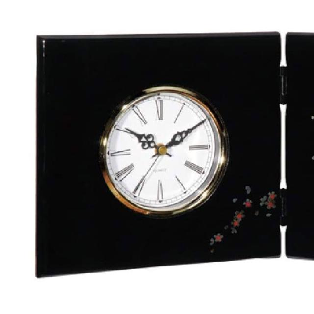 紀州塗り 木製屏風時計 黒 扇面春秋 おしゃれ インテリア雑貨 絵 自立 和風 和モダン 飾り 日本製 国産 送料無料 Tamoionet Com Br