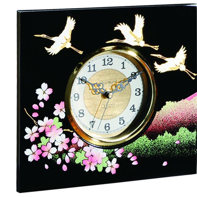 独創的 紀州塗り 屏風時計 一富士二鶴三桜 和風 和室 おしゃれ 木目 インテリア 日本製 上質で快適 Olsonesq Com