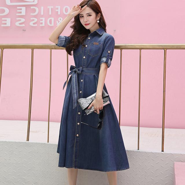 激安ブランド デニムワンピース ミモレ丈 デニム フレア ワンピース レディス ウエストリボン 大きいサイズ 0122 数量は多 Www Endocenter Com Ua