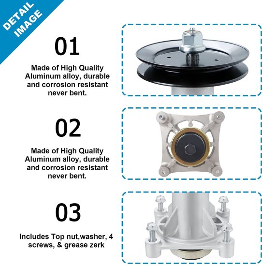 Dibanyou Deck Rebuild Kit Spindle Assembly with Pulley Belt for