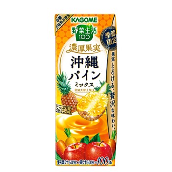 おしゃれ カゴメ 野菜生活１００濃厚果実沖縄パインミックス 195ml 24本入 紙パック パイン 野菜 ミックスジュース フルーツジュース 季節限定 数量は多 Techworks Com Np