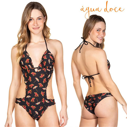 公式限定新作 送料無料 送料無料 モノキニブラジリアン水着 モノビキニ 水着 パット付き ホルターネックagua Doce アグアドーセ 海 ビーチウエアーレデ 在庫一掃 Carlavista Com