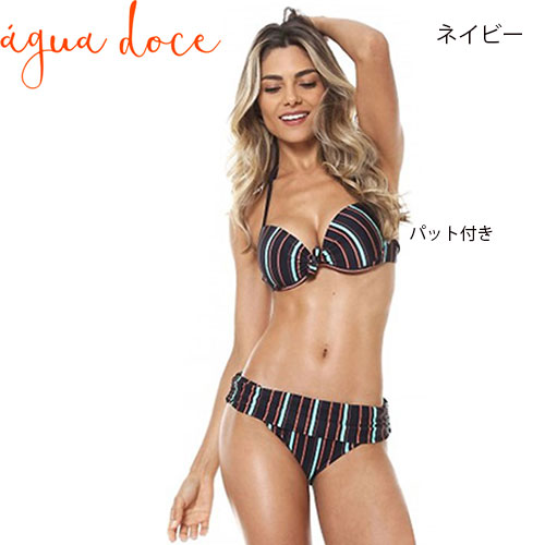特売 送料無料 水着パット付きagua Doce アグアドーセ ブラジリアン水着 ストライプ柄三角ビキニ 海 ビーチウエアーレディース女性ファッ 期間限定セール Farmerscentre Com Ng