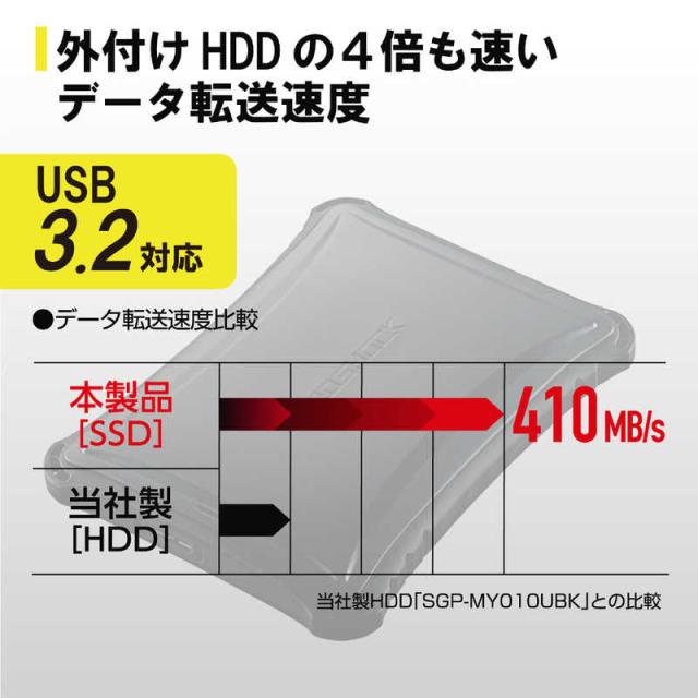 SALE限定セール エレコム マーケット - コジマ au PAY マーケット店|商品ロットナンバー:499114134 ELECOM 外付ケSSD/ポータブル/USB3.2(Gen1)対応/ZEROSHOCK/500GB/ブラック ESD-ZSA0500GBKの通販はau PAY 低価即納