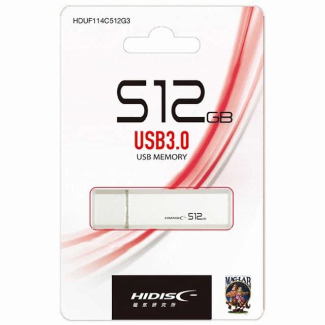 HIDISC　HIDISC USBメモリ512GB キャップ式シルバー [512GB /USB TypeA /キャップ式]　HDUF114C512G3