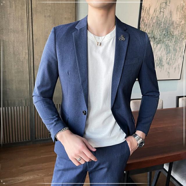 全ての スーツ メンズ スリム セットアップ 7色 無地 オシャレ カジュアル ノータック 春 夏 ジャケパン 2ピーススーツ 結婚式 パーティー 二次 安い Olsonesq Com