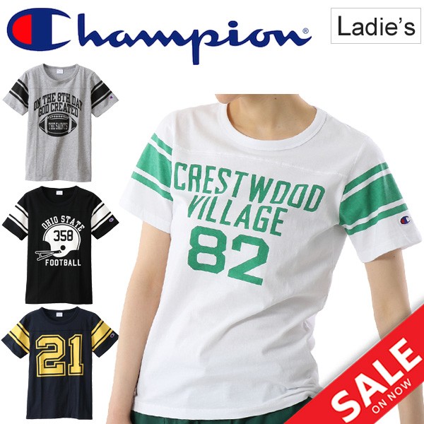 Tシャツ 半袖 レディース チャンピオン Champion フットボール Tee