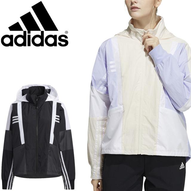 Adidas アウター アディダス レディース 裏メッシュ トレーニング ウィンドブレーカー ウインドブレーカー Str Wind カラーブロック W 女性 上着 カラーブロック 裏メッシュ トレーニング ジャケット