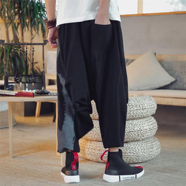 人気爆発 ガウチョパンツ ワイドパンツメンズ ジョガーパンツ 切替風