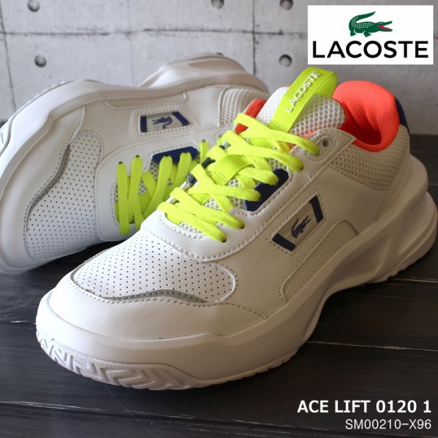 安心の日本製 ラコステ メンズスニーカー Lacoste Ace Lift 01 1 Sm X96 白 スニーカー レトロハイテク スニーカー 初回特典付 Alimamiy Ru