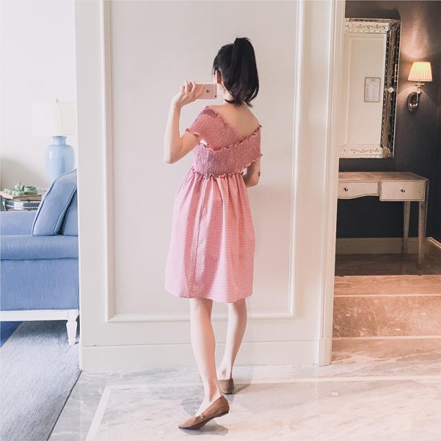 55 以上節約 マタニティ ワンピース マタニティウエア ワンピース ひざ丈 ミニ オフショルダー オフショルワンピ フリル 肩出し シャーリング 肌見せ 期間限定セール Carlavista Com