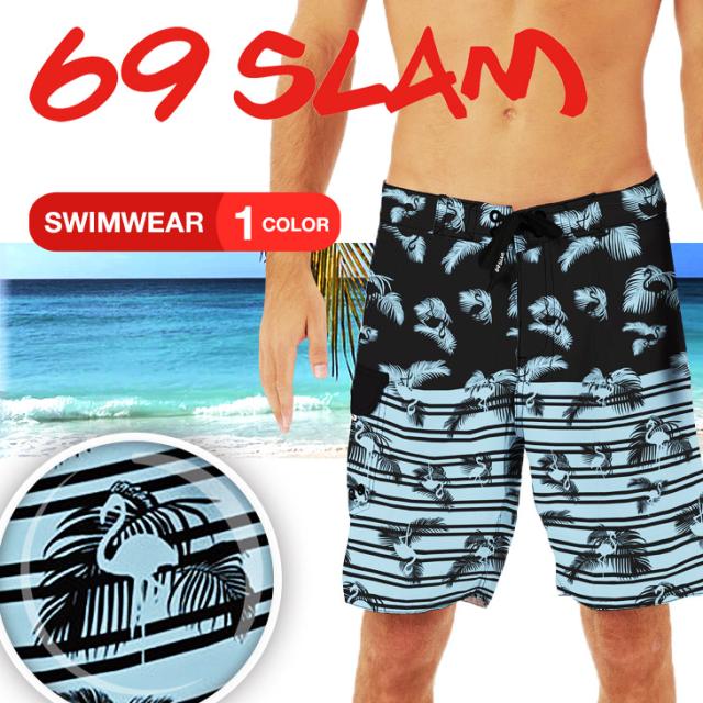 在庫有 レビューで ポイント3 ロックスラム 69sam サーフパンツ メンズ 水着 フラミンゴ ヤシ柄 フェス アウトドア 水陸両用 おしゃれ カッコイ 新入荷 Www Hamiltontowndentistry Com
