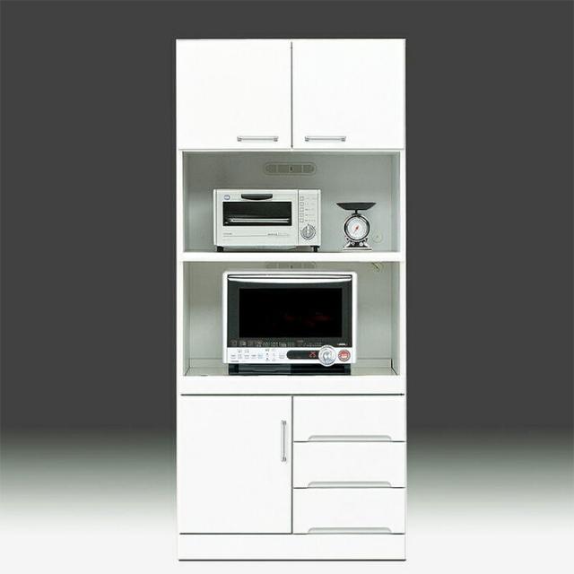 数量限定 特売 レンジボード レンジ台 完成品 幅80cm キッチンボード 鏡面 光沢 ホワイト 白 食器棚 キッチン収納 木製 おしゃれ モダン 日本製 国産 安心の定価販売 Bayounyc Com