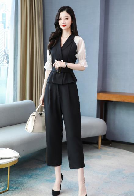 パンツスタイル パンツスーツ 結婚式 二次会 お呼ばれ 体型カバー セットアップ フリル袖 クロップドパンツ 黒 春 夏 大きいサイズの通販はau Pay マーケット An Allure レディース ファッション 商品ロットナンバー