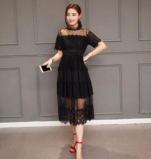 大人ゴシックスタイル 襟フリル付き黒の総レースパーティードレス 送料無料 お呼ばれ 大人かわいい ワンピース 結婚式 ドレス 演奏会 Olの通販はau Wowma ワウマ Andwelcone Inc 商品ロットナンバー