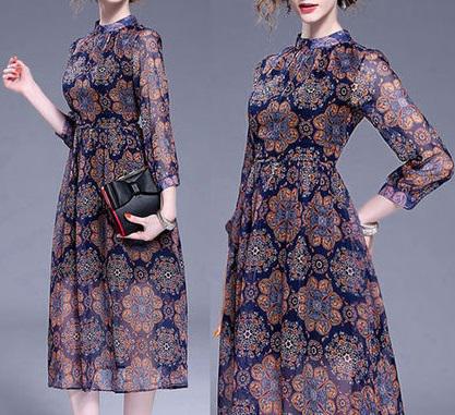 アジアンテイストミモレ丈フラワーシフォンパーティードレス 送料無料 お呼ばれ 大人かわいい ワンピース 結婚式 ドレス 演奏会 二次会の通販はau Wowma ワウマ Andwelcone Inc 商品ロットナンバー